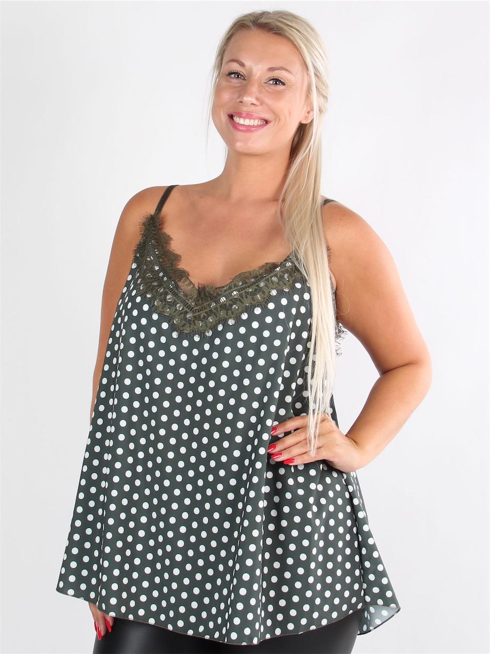 Carmita - Stroptop med blondekant